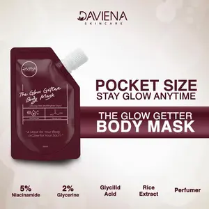 THE GLOW GETTER BODY MASK Daviena skincare pocket size