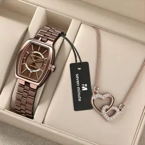Jam Tangan Wanita Seven Minute M725 Tanggal Aktif Fre Kalung & Box & Battrai Cadangan L0099