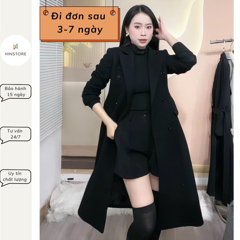 Áo dạ dáng ngắn dáng dài HINSTORE áo blazer dạ ôm dáng ngắn dáng dài cổ vest 2 cúc chất liệu dầy dặn đứng form 408