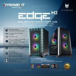 Tecware EDGE M2 Pro ARGB High AirFlow m-ATX PC Case