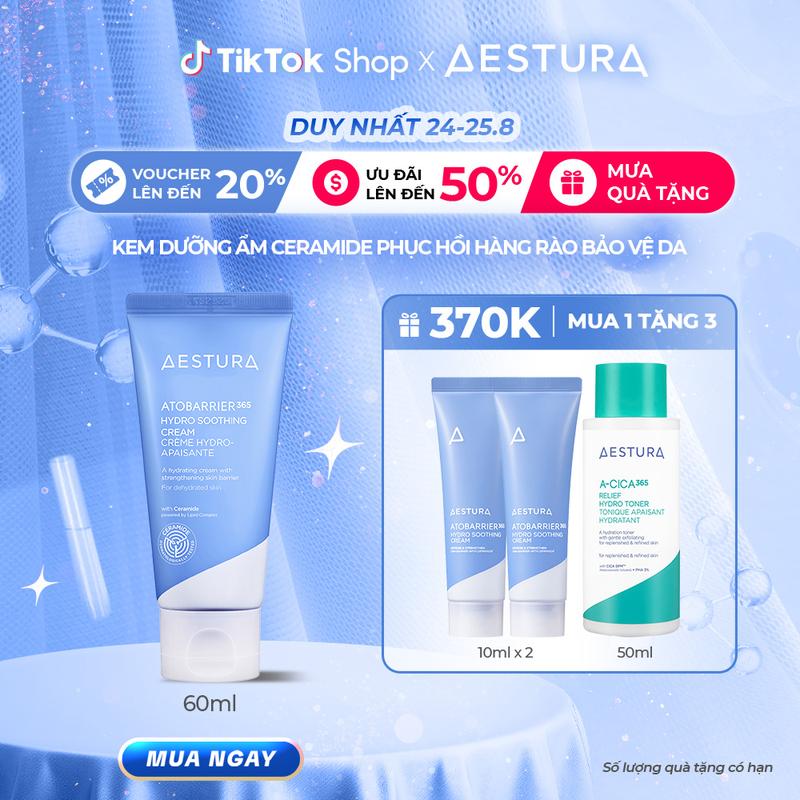 [AESTURA x KOL] Kem dưỡng ẩm dạng gel, mỏng nhẹ, làm dịu AESTURA ATOBARRIER365 Hydro Soothing Cream 60ml