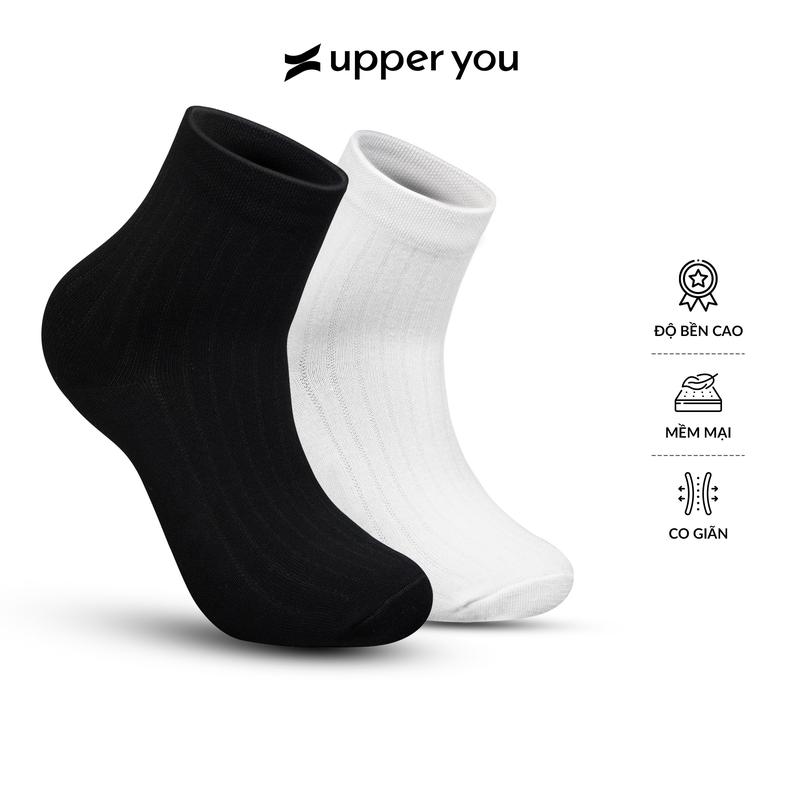   Combo 5 đôi  Tất Vớ Bamboo Sợi Tre Cổ Trung UPPER YOU Unisex Khử Mùi Hôi Chân Thấm Hút Dày Dặn - BSF3003 BSF3007 