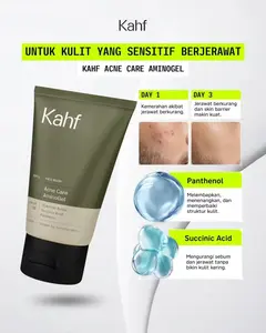 KAHF Gentel wash Low PH Acne Gel AminoGel berjerawat Bright Revitalizing MEncerahkan wajah kusam bekas jerawat kulit sensitif Pria salicylic acid,  vitamin C