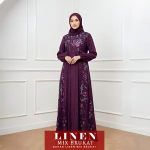 GAMIS LINEN KOMBINASI BRUKAT - SANGAT NYAMAN DIGUNAKAN UNTUK ACARA FORMAL MAUPUN SEHARI HARI (5200)