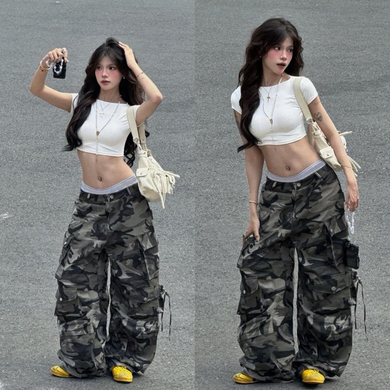 QUẦN CARGO PANTS TEN BOX CAMO - Quần Kaki 12 túi hộp màu CAMO dài suông ống rộng form nam nữ unisex Jaystoree