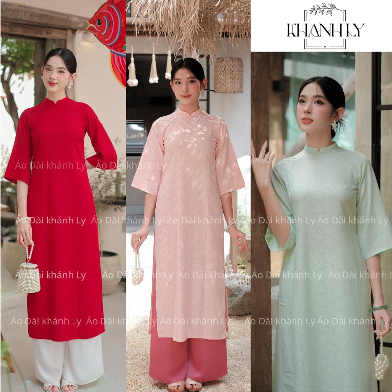 Áo dài cách tân gấm dáng suông cổ tròn ,dáng lửng.  đủ 5 màu sắc hot trend mặc Tết 2026 đi chơi đi tiệc đi du xuân đều hợp by áo dài Khánh Ly 