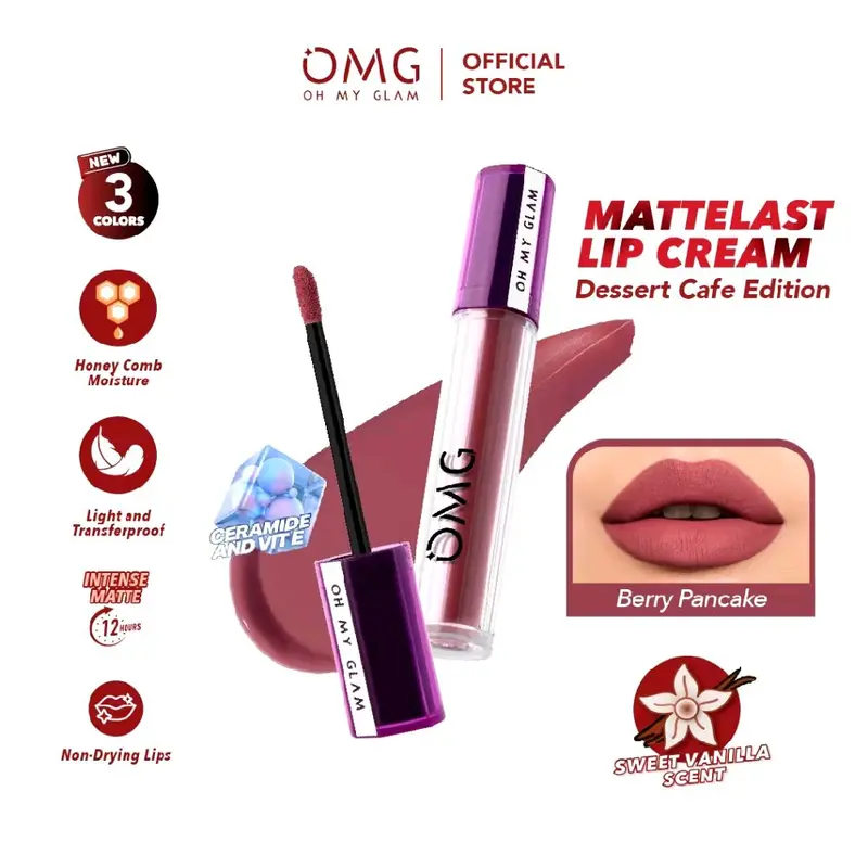 OMG Lipcream NEW SHADE  / OMG Gloss Lip Finish Oh My Glam Lip gloss Liquid Lipstik Lipstick Lipgloss Waterproof Bibir 3