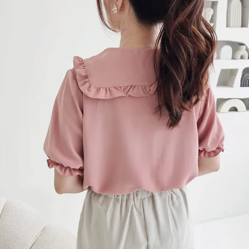 Naeun Blouse Pita Top Atasan Tangan Pendek Wanita 3