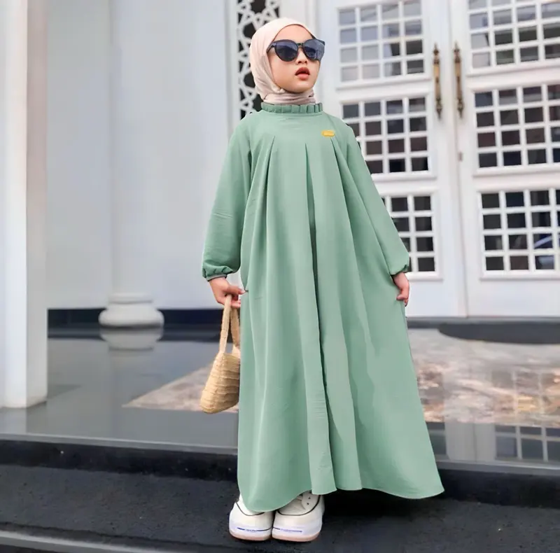 GAMIS ANAK MARYAM BAHAN CRINCLE AIRFLOW / GAMIS ANAK TERBARU CRINKLE UMUR 5-11 TAHUN baju gamis anak 3