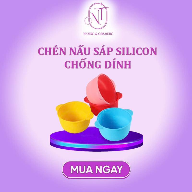 Chén Silicon Chống Dính Nấu Sáp Wax Lông 400ml Kháng Nhiệt NT Waxing
