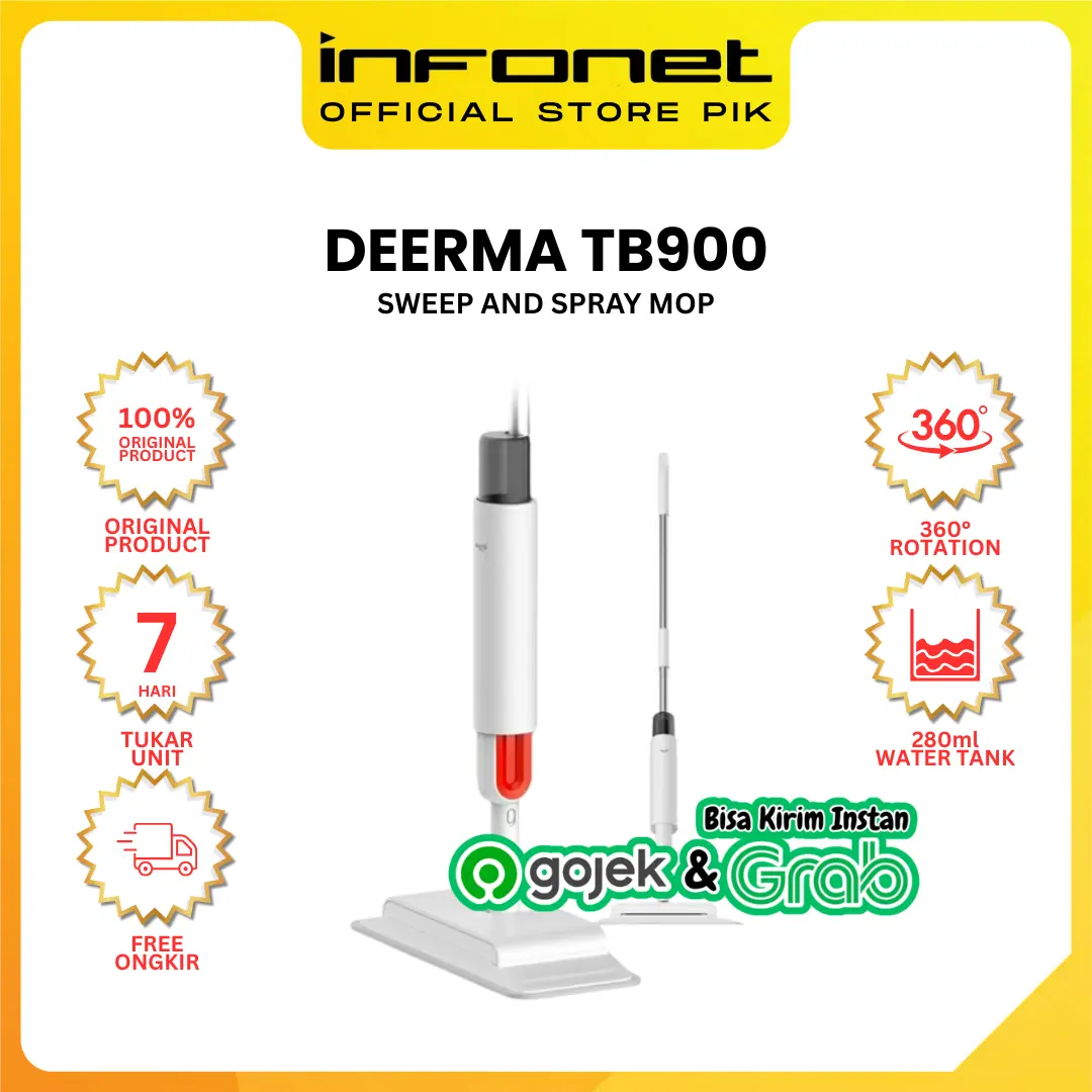 Deerma TB900 Water Spray Mop 2in1 Sweep and Spray Mop Alat Sapu Pel