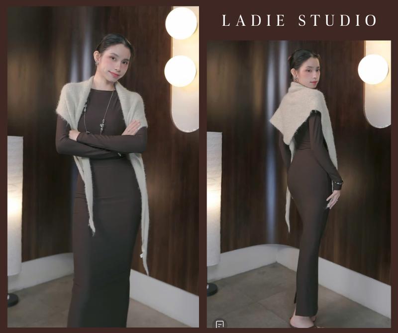  Đầm Body Lily Dress Tay Dài Dáng Dài Xẻ Tà Ôm Body DAM10 Ladie Studio 