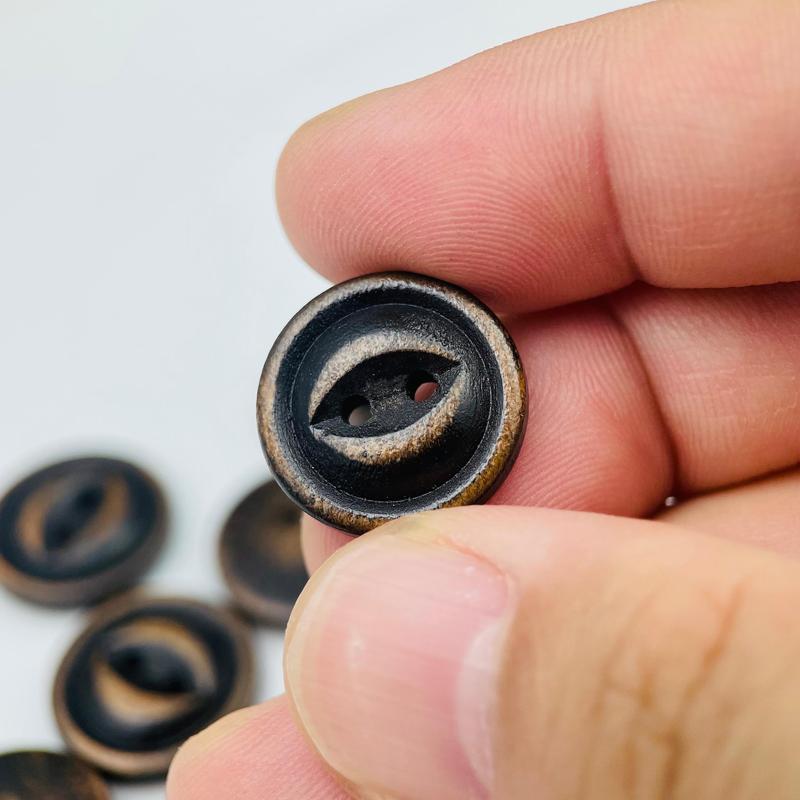 Product Introduction of Vintage Brown Wooden Shirt Buttons, Angel Eye, Tailor Textile Decoration and Sewing Pants Skirts, 12.5/15mm 10/20pcs 17
