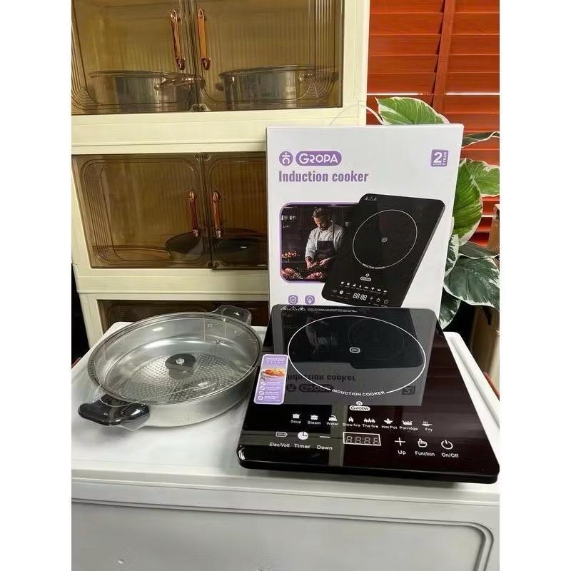 Bếp Từ Đơn Cảm Ứng GROPA 2200W Cao Cấp Tiết Kiệm Điện, Tặng Kèm Nồi