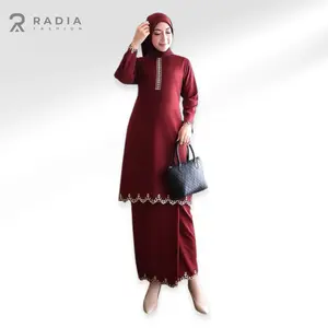 Radia Fashion Baju Kurung Melayu Wanita Katun Toyobo Bordir Setelan Shakila Muslim Tunik Panjang Celana Kulot Dewasa Remaja Rayon Linen Casual Bahan Nyaman Elegan Warna Mewah