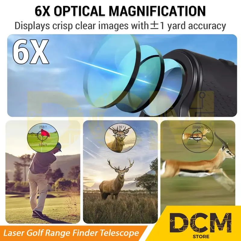 Laser Golf Range Finder Telescope Teropong Berburu Pengukur Jarak 600m 4