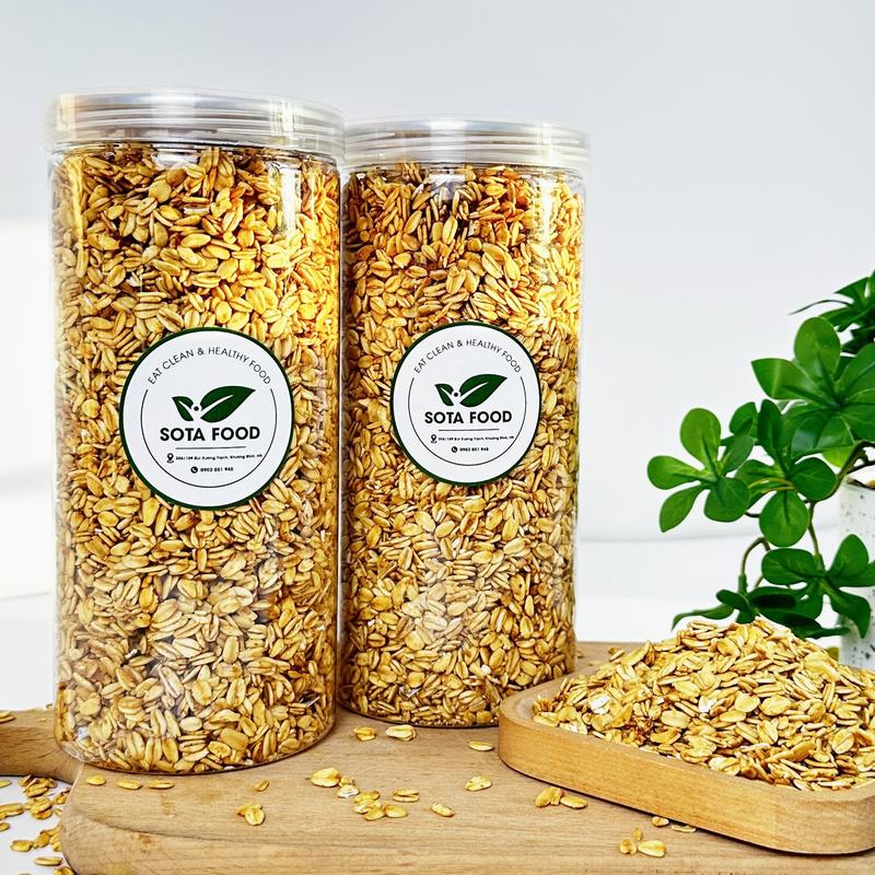 Yến Mạch Giòn Rụm Nướng Mật Ong Ăn Kiêng Eat Clean Healthy Food - Hộp 500g Hạt Ngũ Cốc Ăn Liền