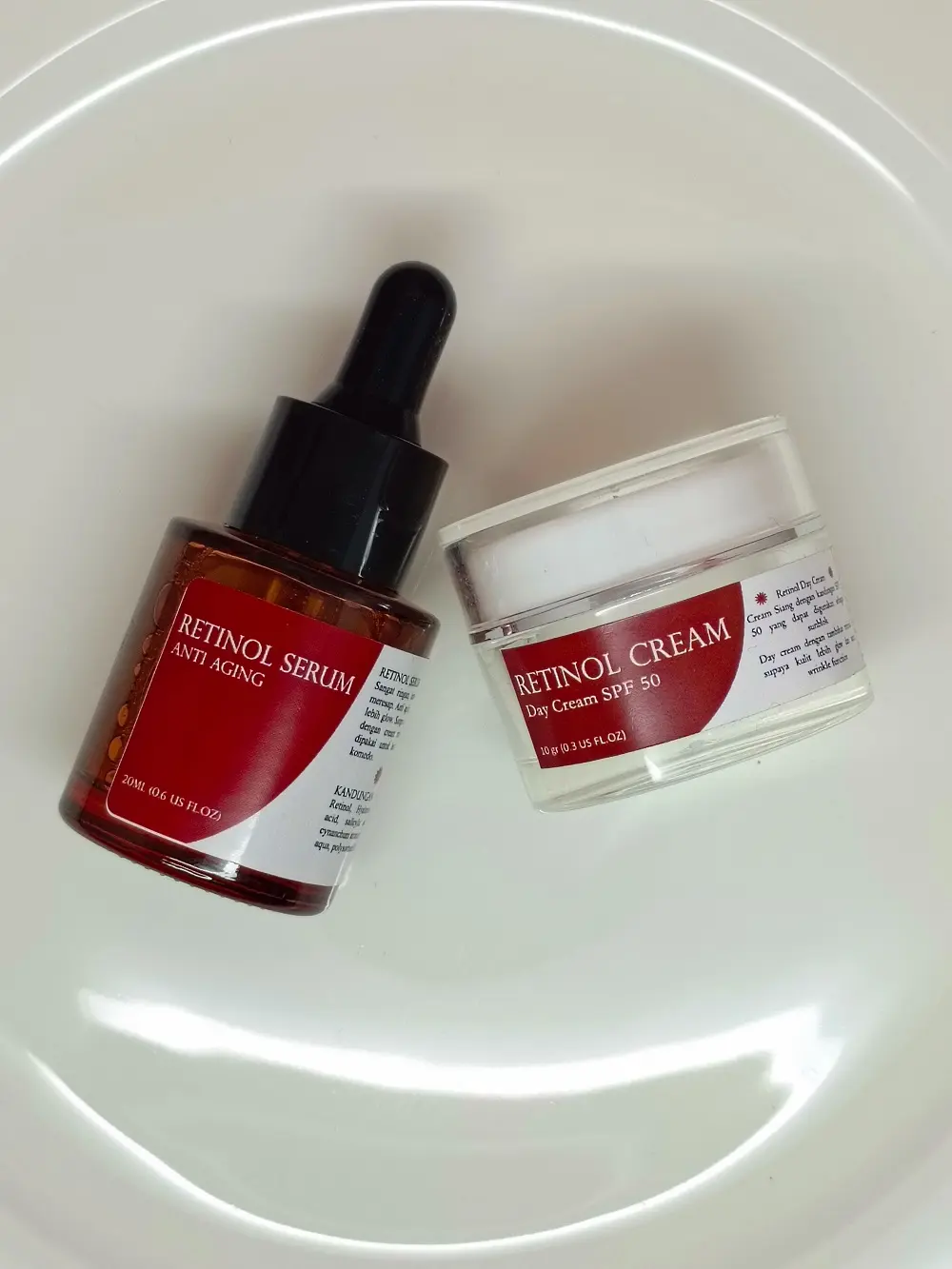 RETINOL DAY 2 IN 1 Penghilang Flek Hitam Bandel dan Membuat Wajah Glowing ( Serum Retinol, Retinol Day Cream ) Memutihkan dan Mencerahkan, Memudarkan flek Bopeng