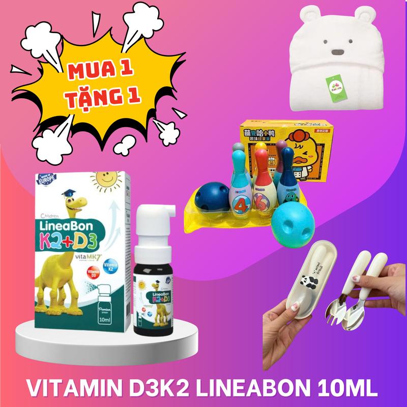 [QUÀ TẶNG HẤP DẪN] Mua 1 Lọ LineaBon Vitamin  D3 K2  XỊT 10ml - Vitamin tăng chiều cao cho bé chính hãng