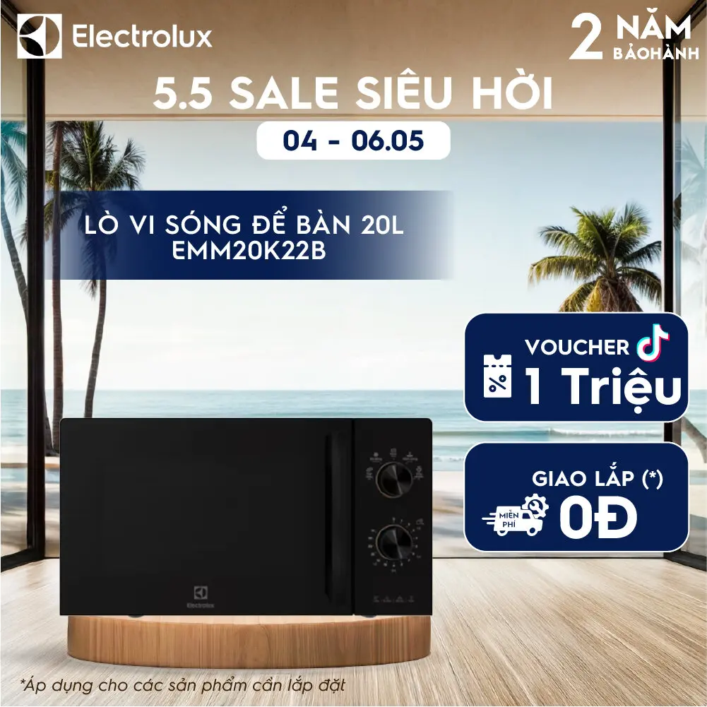 Lò vi sóng để bàn Electrolux UltimateTaste 300 20L - EMM20K22B - 5 mức công suất