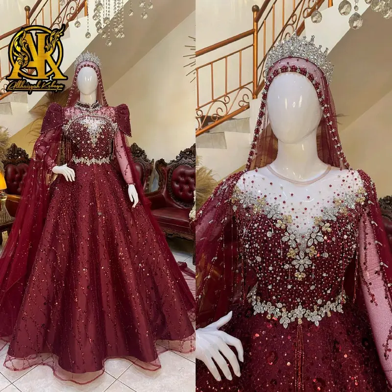 Gaun pengantin barbie luxury gradasi full payet Mewah 4