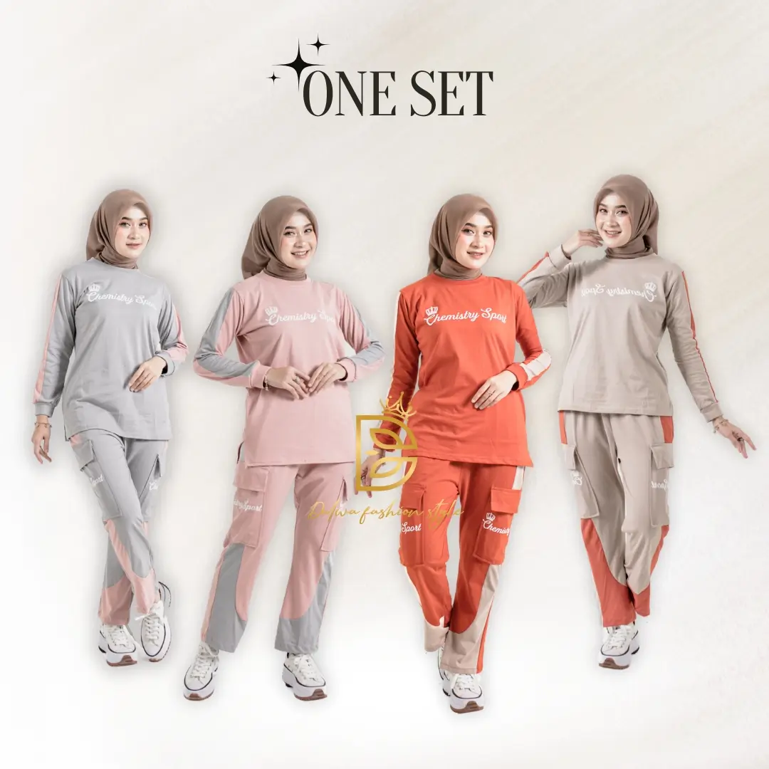 Baju Setelan Olahraga Wanita Muslimah | Senam Aerobic Zumba | One Set Olahraga Cewek Muslimah