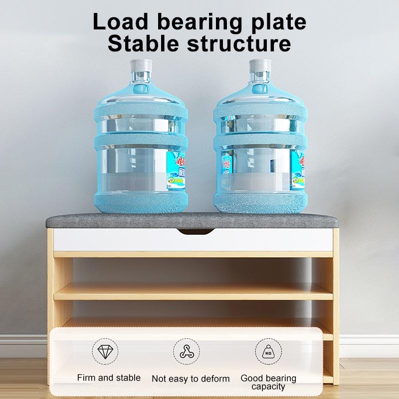 FUFUFun 60/80CM Rak Sepatu Susun Puff Duduk Rak Sepatu Sofa Lemari Sepatu Kayu Minimalis Lemari Sepatu Dengan Dudukan Sofa Furniture