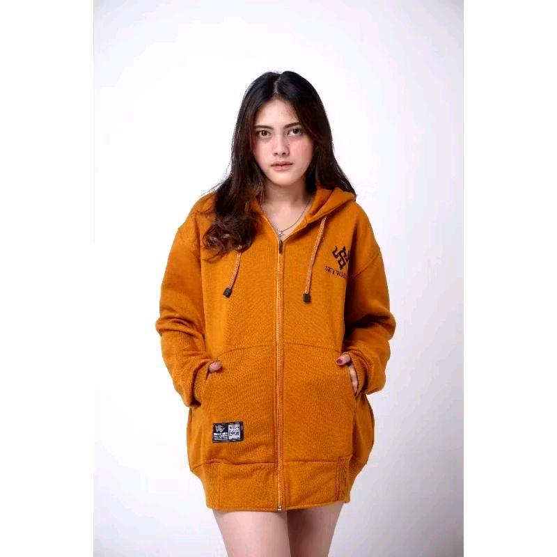 JAKET CWE HOODIE SWEATER ZIPPER RESLETING,  BAHAN TEBAL GRAMASI 280. 7