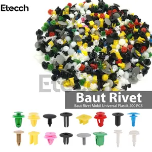 Baut Rivet Mobil Universal Plastik 200 PCS Aksesoris Car  Klip