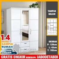 Gambar Lemari Pakaian 3 Pintu Minimalis Putih Nevada Series Furniture dari Marga Jaya Furniture 5 Kota Administrasi Jakarta Timur 1 Tokopedia