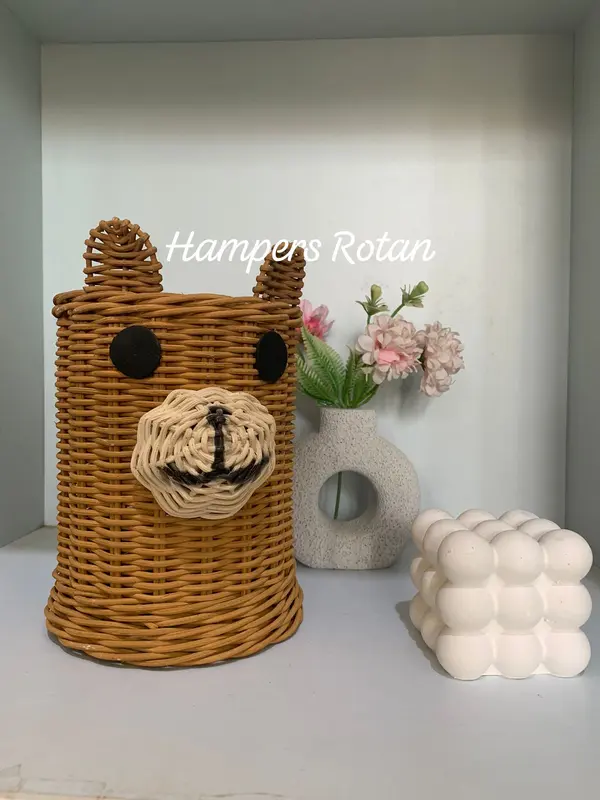 Rotan Karakter Tempat Sendok Garpu/ Tempat Pensil/ Tempat Brush/ Rotan Hampers Souvenir 1