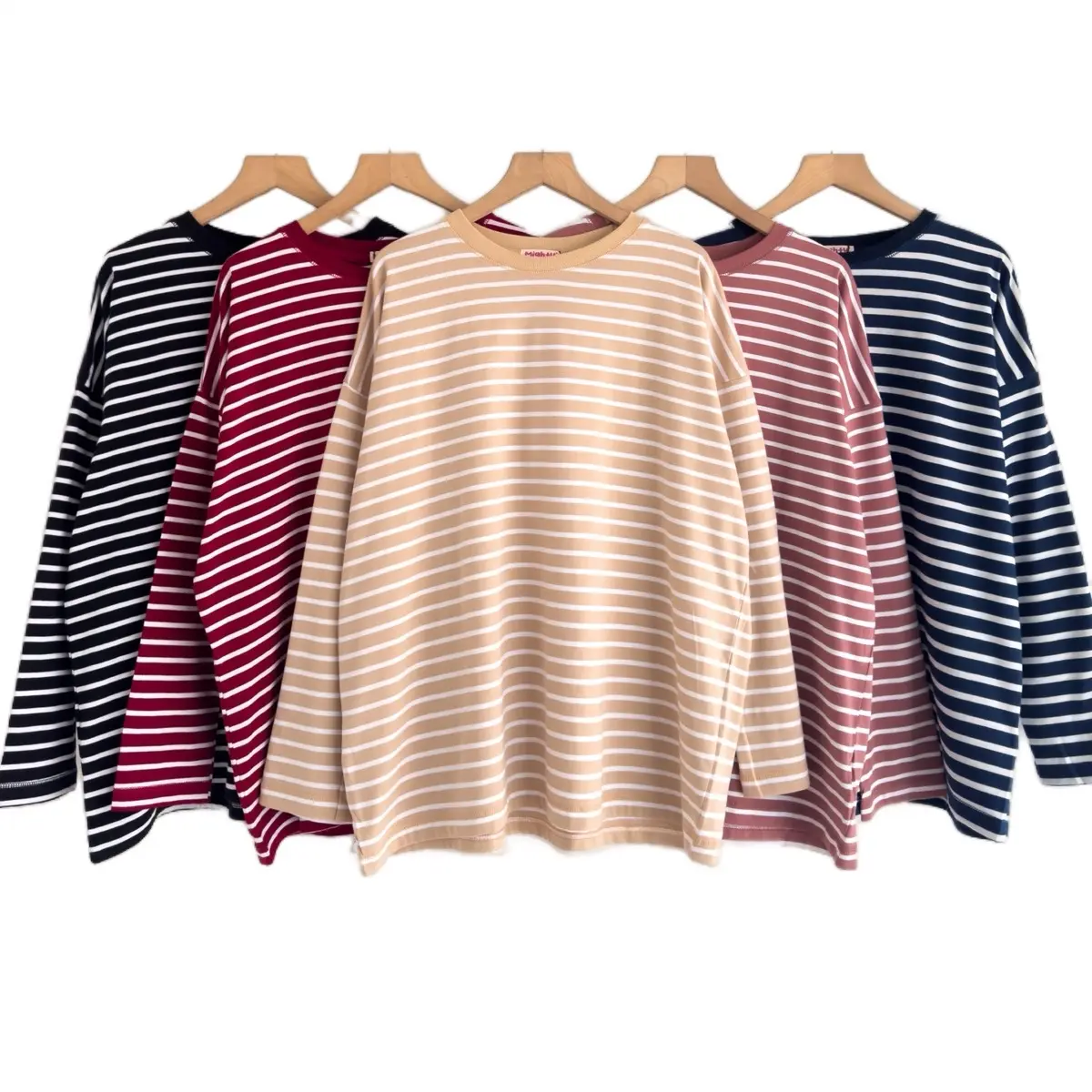 Glady Top Oversize Stripes Basic | Kaos salur Wanita