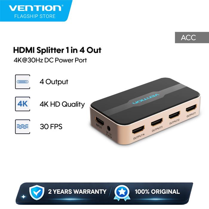 Gambar Vention Splitter HDMI 2.0 (1 in 4 Out) Full HD 3D 4K - ACCG0 dari Vention By Andalan Kota Administrasi Jakarta Utara Tokopedia