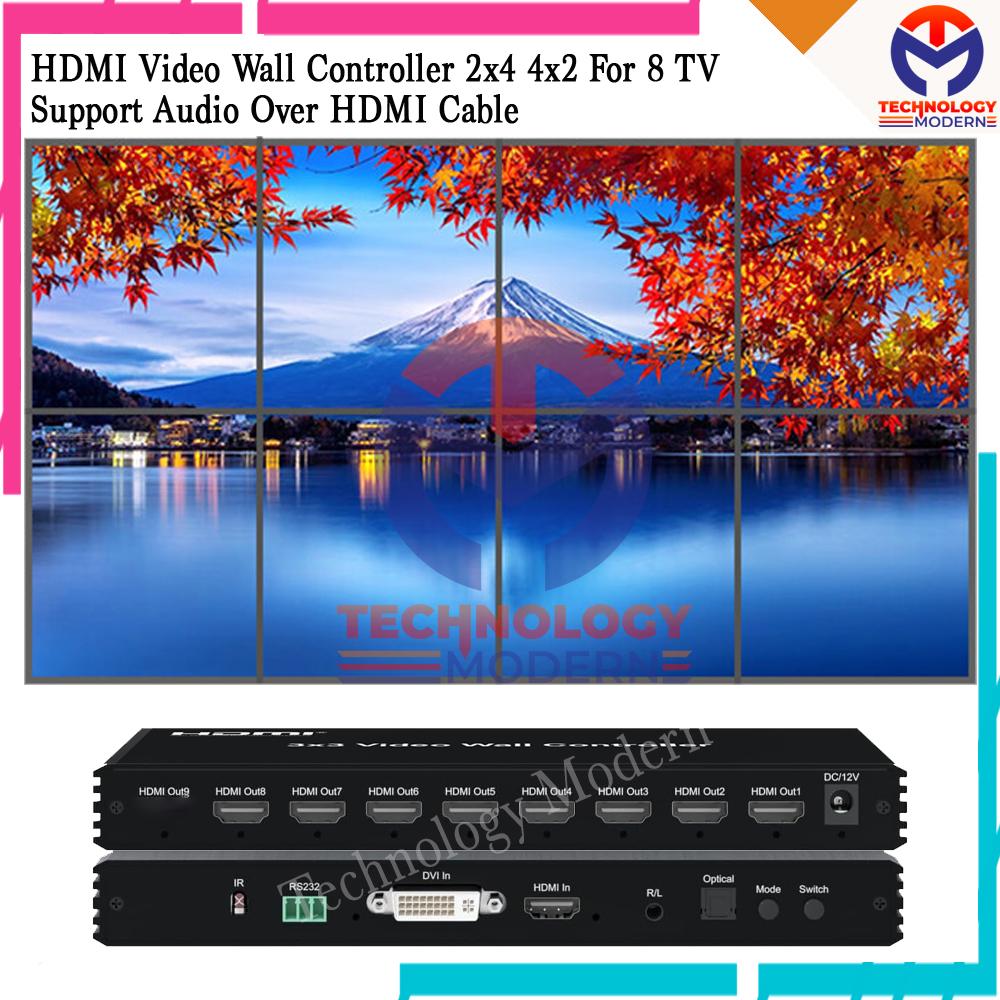 2x4 Video Wall Controller (Menggabungkan 8 TV Jadi 1 Gambar Besar)