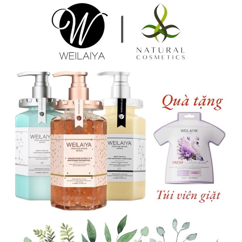 [Chính hãng] Combo VIP Cặp dầu gội nấm chăm sóc tóc và Sữa tắm nước hương hoa hồng Niacinamide Weilaiya 450ml daugoi biotin keratin  x9 dầu gội  thảo dược