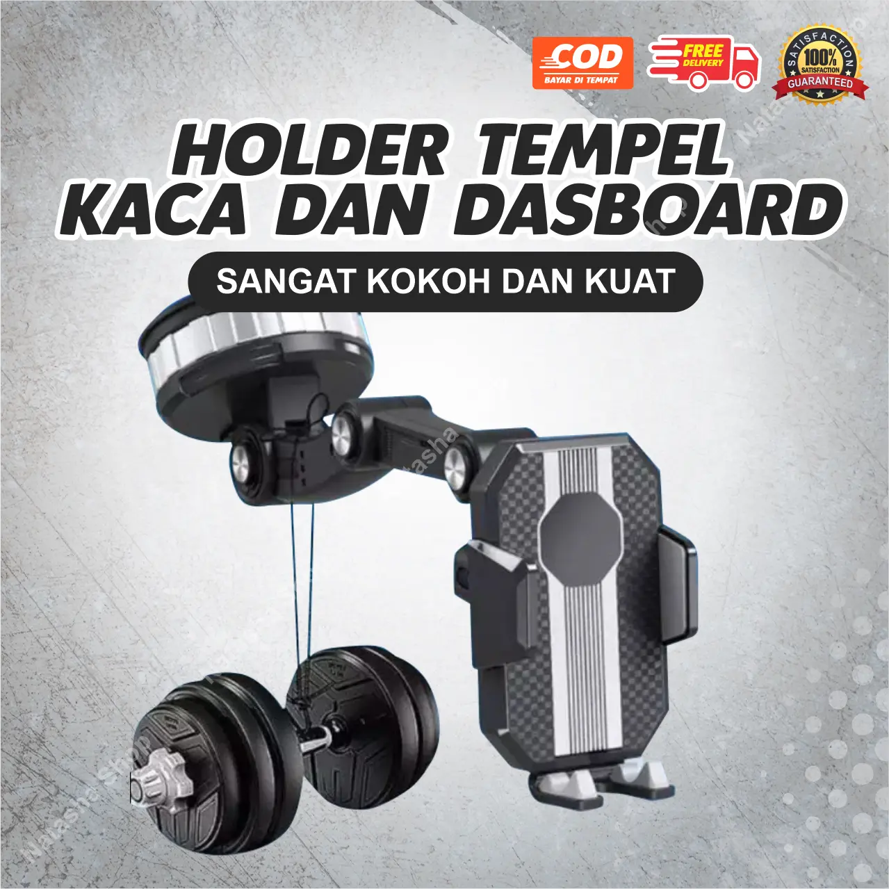 Holder Handphone Mobil 360 Derajat Kokoh Tempel Kaca Dasboard Car Holder Phone Dasboard Mobil