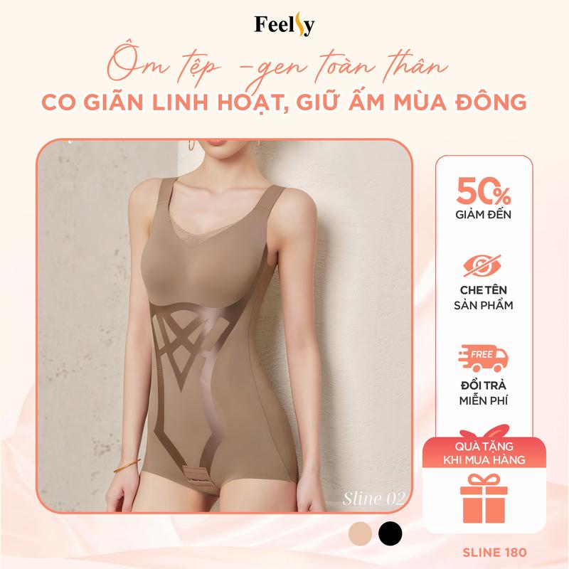 SLINE 02 - BODYGEN ĐỊNH HÌNH FEELSY NÂNG ĐẨY 3 VÒNG GỌN EO TÔN DÁNG CO GIAN 4 CHIỀU CÓ ĐŨNG CÀI TIỆN LỢI PHÙ HỢP VỚI MẶC TRONG ĐẦM ÔM ÁO DÀI TẾT