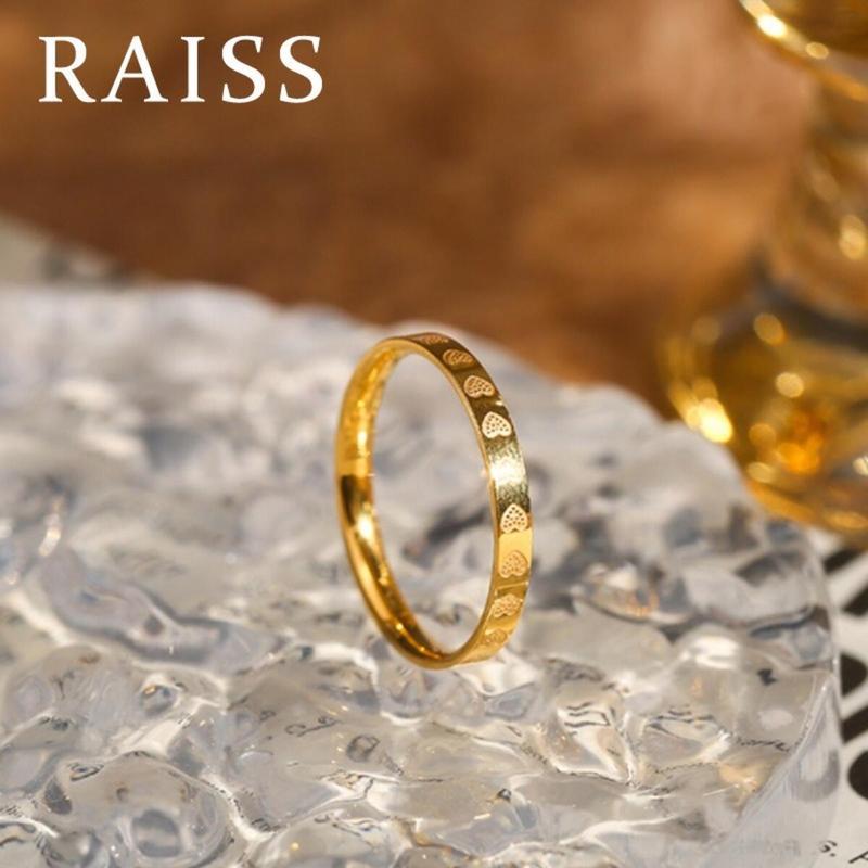 Nhẫn Signet Nhẫn Titan Tình Yêu Hình Tròn Đầy Đủ Màu Vàng Kim Nhẫn Ngón Trỏ Nữ Nhẫn Thép Không Gỉ Hình Trái Tim Đào Trang Sức Thép Titan Thời Trang Nữ Women Hoa