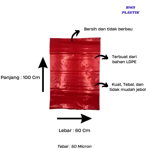 Kantong Plastik Sampah Medis PE Merah Berbagai Ukuran - Plastik Sampah Medis Made By BMS Plastik 3
