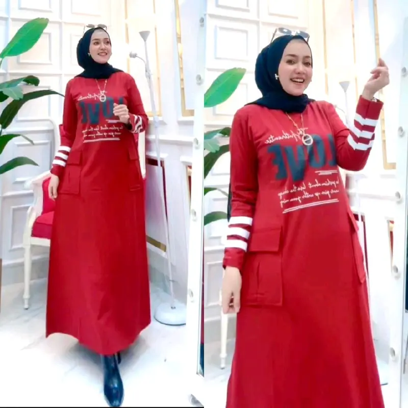 Gamis Kaos CINDY Combad 20s Standart Lengan Panjang 5