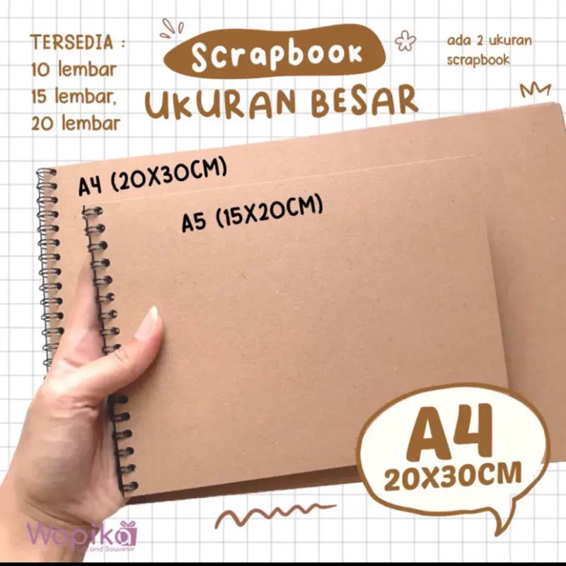 SCRAPBOOK A4 UKURAN BESAR (TERMURAH) 20x30cm | JOURNALING TEBAL AESTHETIK 0