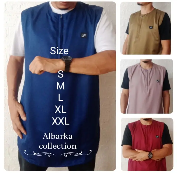 ROSAL / ROMPI SHOLAT / ROMPI PRIA MUSLIM / ROMPI PRIA DEWASA / BAJU ROMPI - bahan : katun toyobo, WARNA : milo, krem, saleem, hitam, biru navy dll..