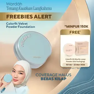 [TOP CREATOR'S PICKS] NEW LAUNCH! WARDAH Colorfit Velvet Powder Foundation 11 g - Medium-to-High Coverage, Bedak Padat Tahan Lama 16 Jam Flawless Longlasting for All Skin Type, Breathable, Soft-Blur Cover, TWC Cushion Foundation Matte - Makeup