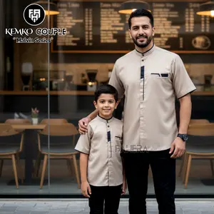 Nataya Baju Koko Ayah Anak Motif Malvin Couple Toyobo Adem