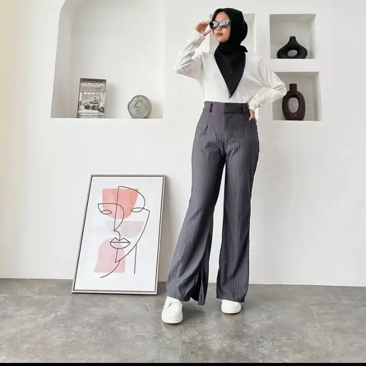 celana cutbray knit wanita kulot higwaist knit cutbray wanita premium nyaman celana panjang celana Dewasa celana Casual Lembut Keren celana cutbray knit