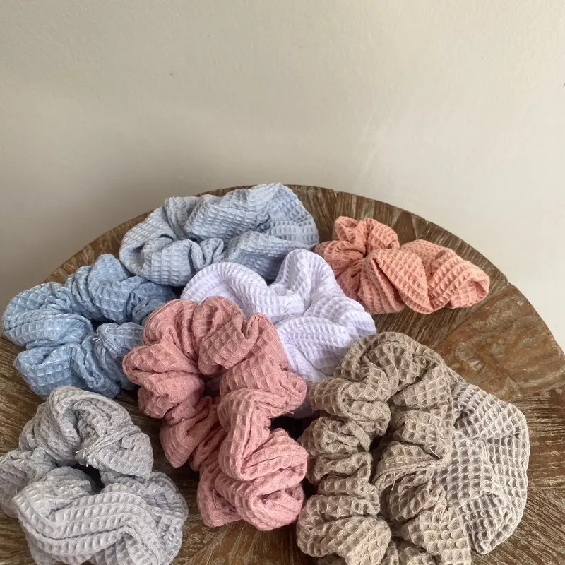 Waffle Scrunchies Cotton I ikat rambut 1