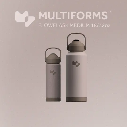 Multiforms 18/32oz Flowflask Earth  | Thermal Flask Water Bottle | Straw | Insulated Stainless Steel