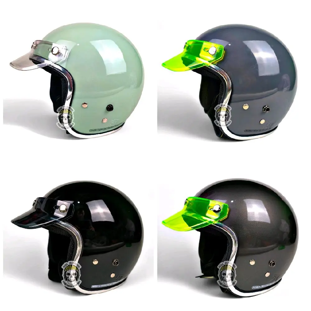 Helm bogo pet transparan wanita dewasa pria retro sni Motorcycle