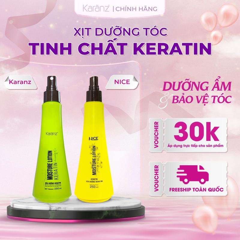 Xịt Dưỡng Tóc Tinh Chất Keratin Hỗ Trợ Phục Hồi Tóc Khô Xơ Sau Khi Uốn Duỗi Chai 230ML