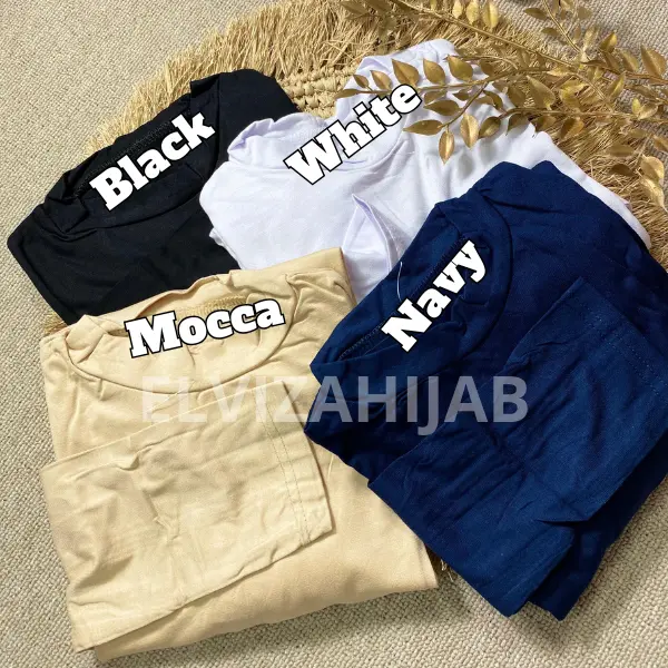 Elviza - Manset Baju Bahan Spandex Rayon Adem M - XXL/Lembut nyaman/Manset Kaos Panjang Wanita Polos Dalaman Pendek